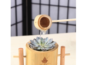Natural Color Bamboo flower vase with bamboo spoon/100% eco-friendly bamboo material
