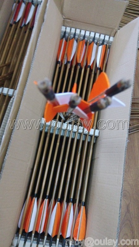 package of complete pure carbon archery hunting arrows for compound bows