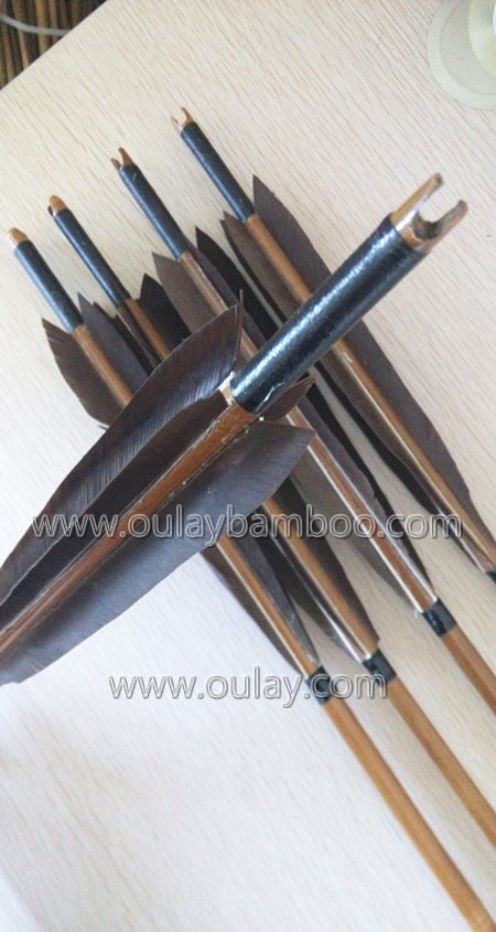Machu cutting turkey fletchings bamboo long arrows for horse
