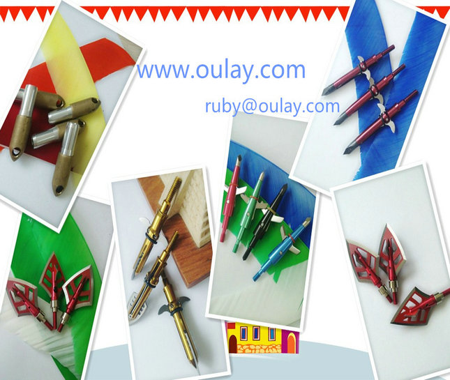 Different styles broadehads for archery arrows hunting