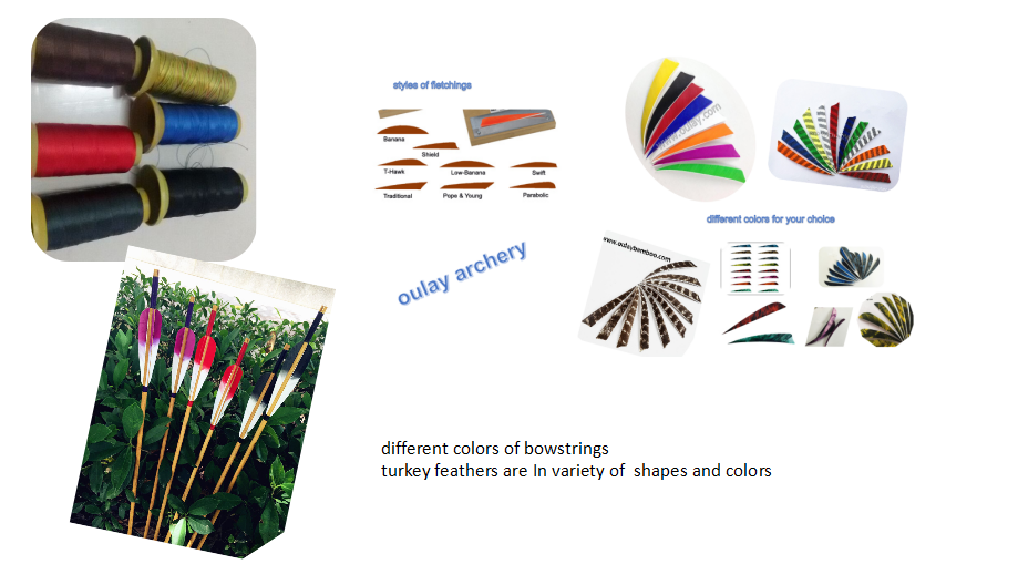 Different styles of wood arrows