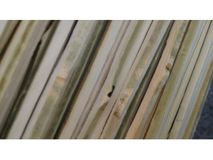 Planed flat bamboo strips