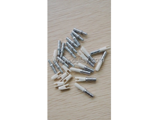 Plastic pin nocks and pin bushings