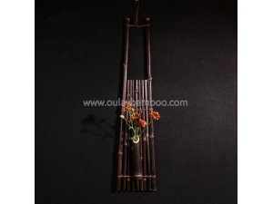 Nature Black Bamboo Poles Ladders With Flowers for Home And Garden Decoration