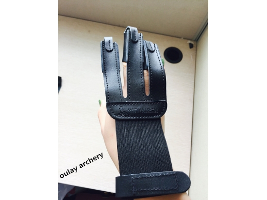Archery Hunting Leather Three Finger BOW Guard Protect Glove