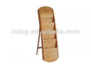 Natural Color Handmake Chinese Folk Style Bamboo Magazine Rack/ Holder