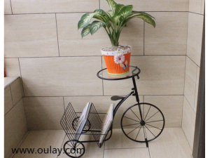 wrought iron metal bicycle flower pot holder