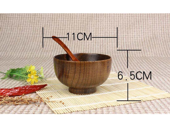 Eco-friengly Personalized Chinese Noodle Salad Wooden Sugar Bowl