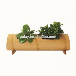 Bamboo Flower Pots Stand Vases With Two Rectangle Holes