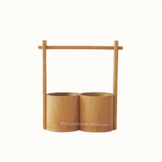 twin bamboo pots