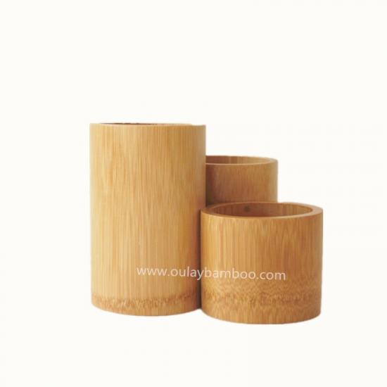 Nature Yellow Eco--friendly Bamboo Fiber Flower Pots Bamboo Vases Decoration Bamboo DIY Crafts