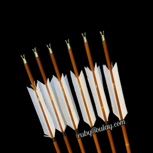 Wholesale 4 fletched horseback bamboo pattern pure carbon arrows with aluminium nocks